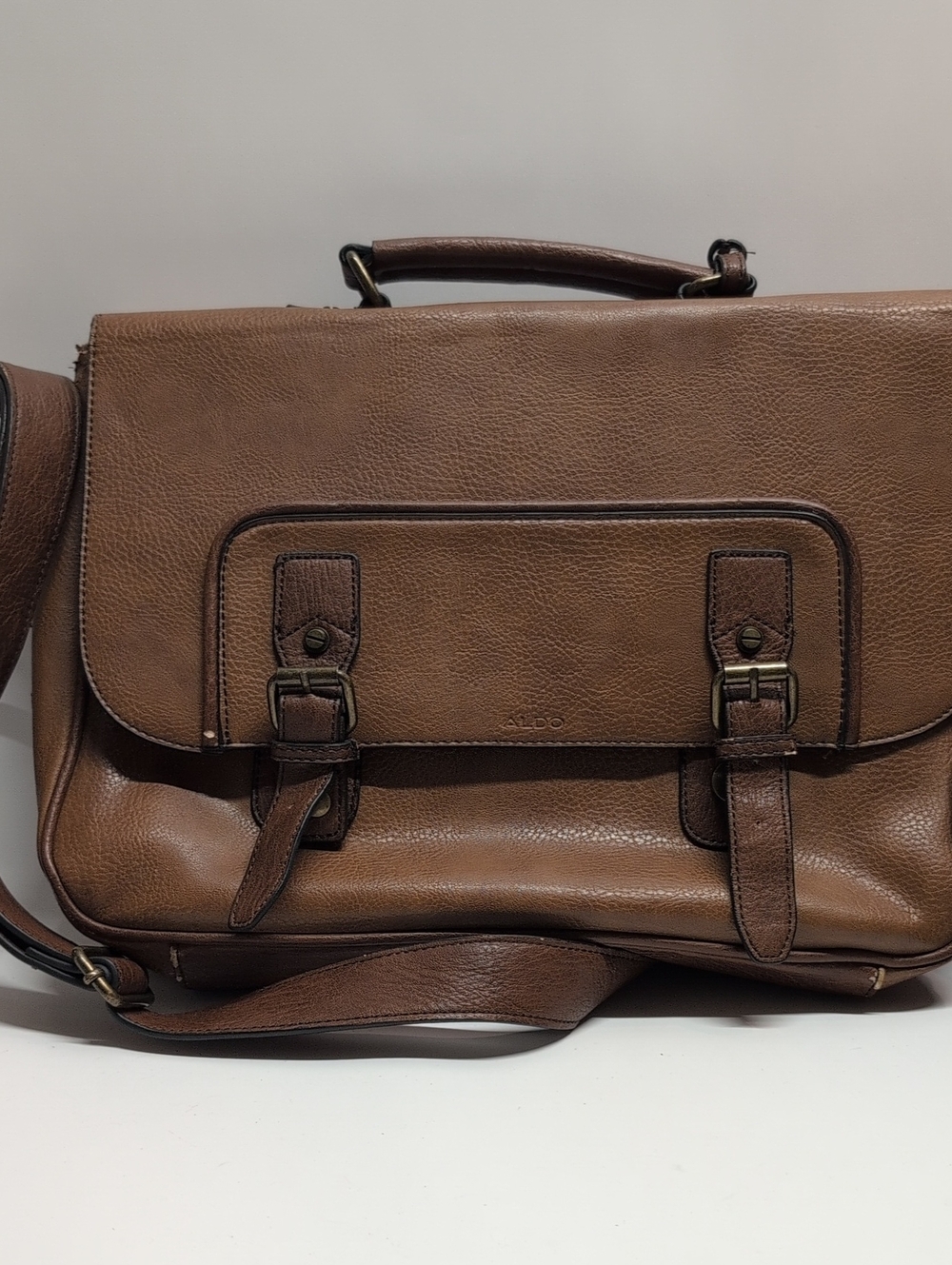 ALDO Brown  Satchel Briefcase with Buckle Front